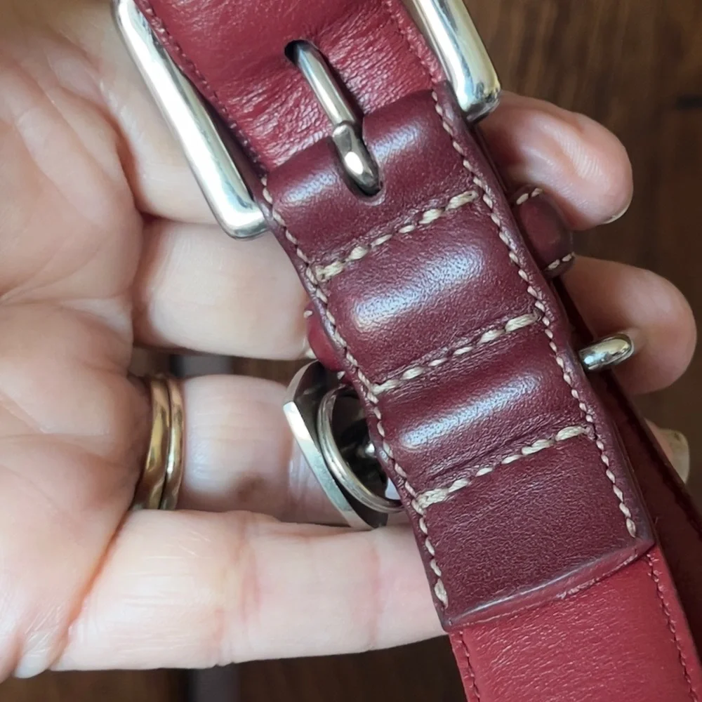 Vintage Coach Red Leather Dog Collar Size L